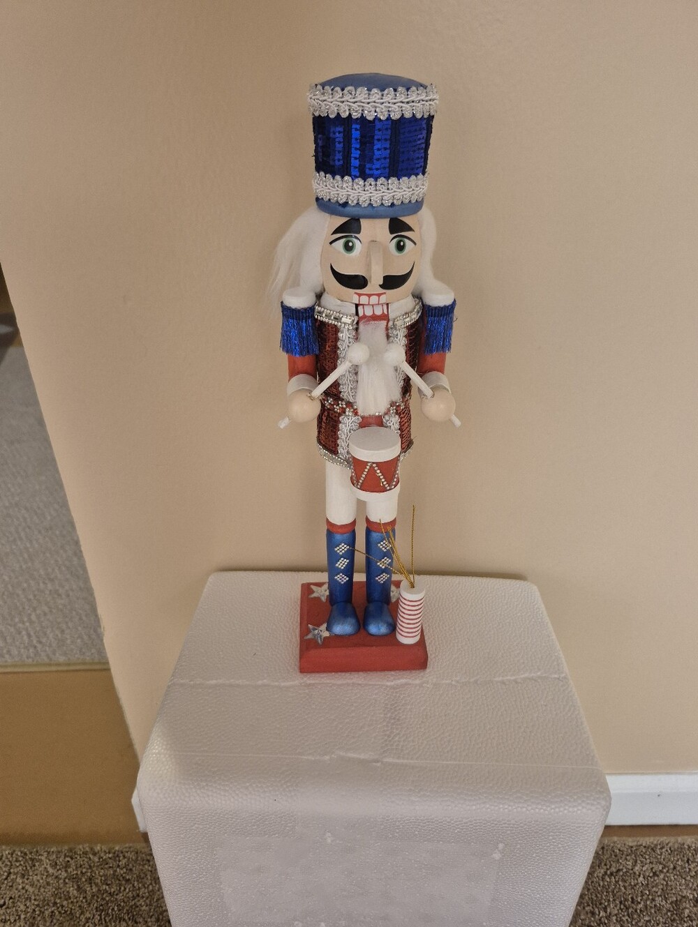 Patriotic Red White Blue Nutcracker Drummer